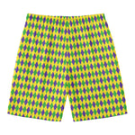 Mardi Gras Fat Tuesday Pattern Print Men's Swim Trunks