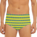 Mardi Gras Fat Tuesday Pattern Print Men's Triangle Swim Briefs