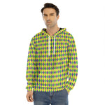 Mardi Gras Fat Tuesday Pattern Print Men's Velvet Pullover Hoodie