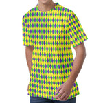 Mardi Gras Fat Tuesday Pattern Print Men's Velvet T-Shirt