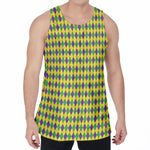 Mardi Gras Fat Tuesday Pattern Print Men's Velvet Tank Top
