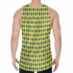 Mardi Gras Fat Tuesday Pattern Print Men's Velvet Tank Top