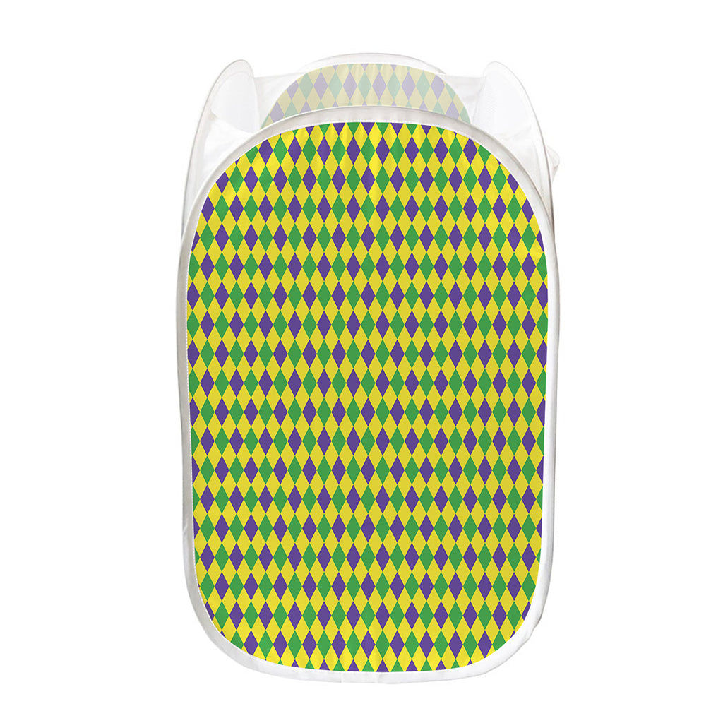 Mardi Gras Fat Tuesday Pattern Print Mesh Laundry Hamper