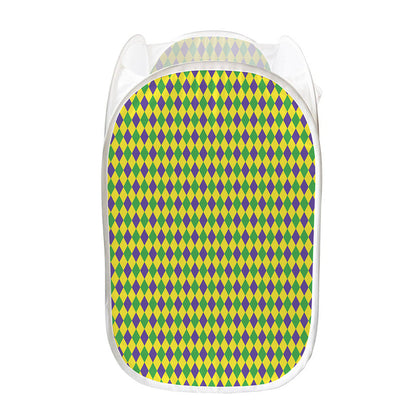 Mardi Gras Fat Tuesday Pattern Print Mesh Laundry Hamper