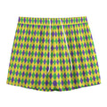 Mardi Gras Fat Tuesday Pattern Print Mesh Shorts