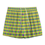 Mardi Gras Fat Tuesday Pattern Print Mesh Shorts