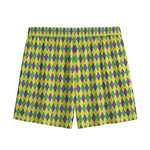 Mardi Gras Fat Tuesday Pattern Print Mesh Shorts