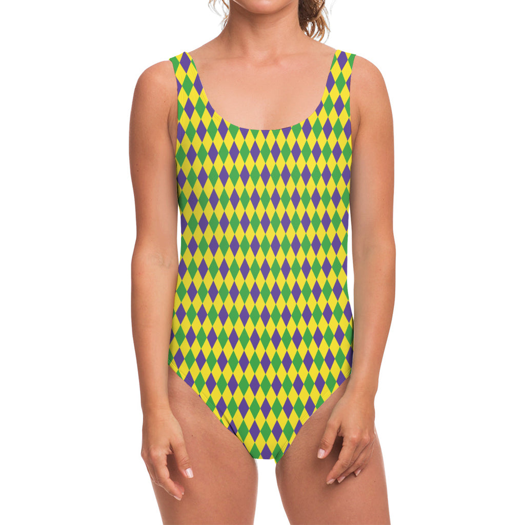 Mardi Gras Fat Tuesday Pattern Print One Piece Swimsuit