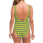 Mardi Gras Fat Tuesday Pattern Print One Piece Swimsuit