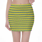 Mardi Gras Fat Tuesday Pattern Print Pencil Mini Skirt