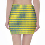 Mardi Gras Fat Tuesday Pattern Print Pencil Mini Skirt