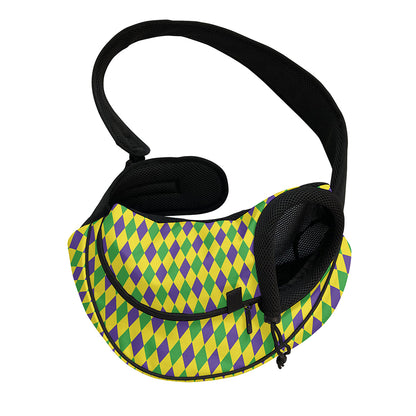 Mardi Gras Fat Tuesday Pattern Print Pet Sling Carrier