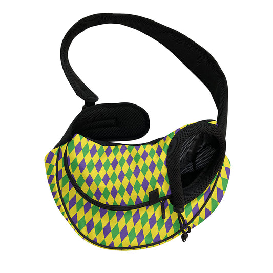 Mardi Gras Fat Tuesday Pattern Print Pet Sling Carrier