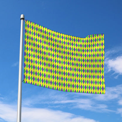 Mardi Gras Fat Tuesday Pattern Print Polyester Flag
