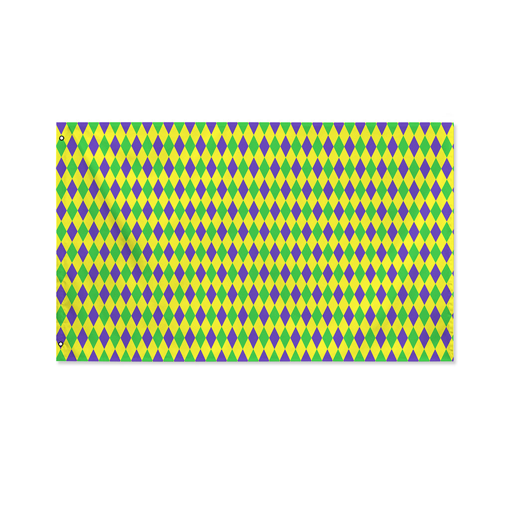 Mardi Gras Fat Tuesday Pattern Print Polyester Flag