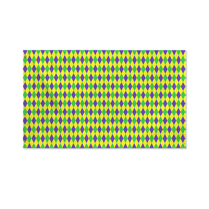 Mardi Gras Fat Tuesday Pattern Print Polyester Flag