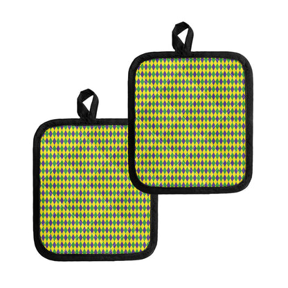 Mardi Gras Fat Tuesday Pattern Print Pot Holders