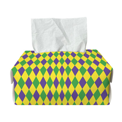 Mardi Gras Fat Tuesday Pattern Print Rectangle Tissue Box Cover
