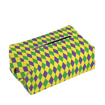 Mardi Gras Fat Tuesday Pattern Print Rectangle Tissue Box Cover