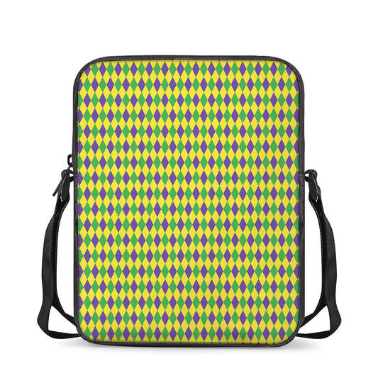 Mardi Gras Fat Tuesday Pattern Print Rectangular Crossbody Bag