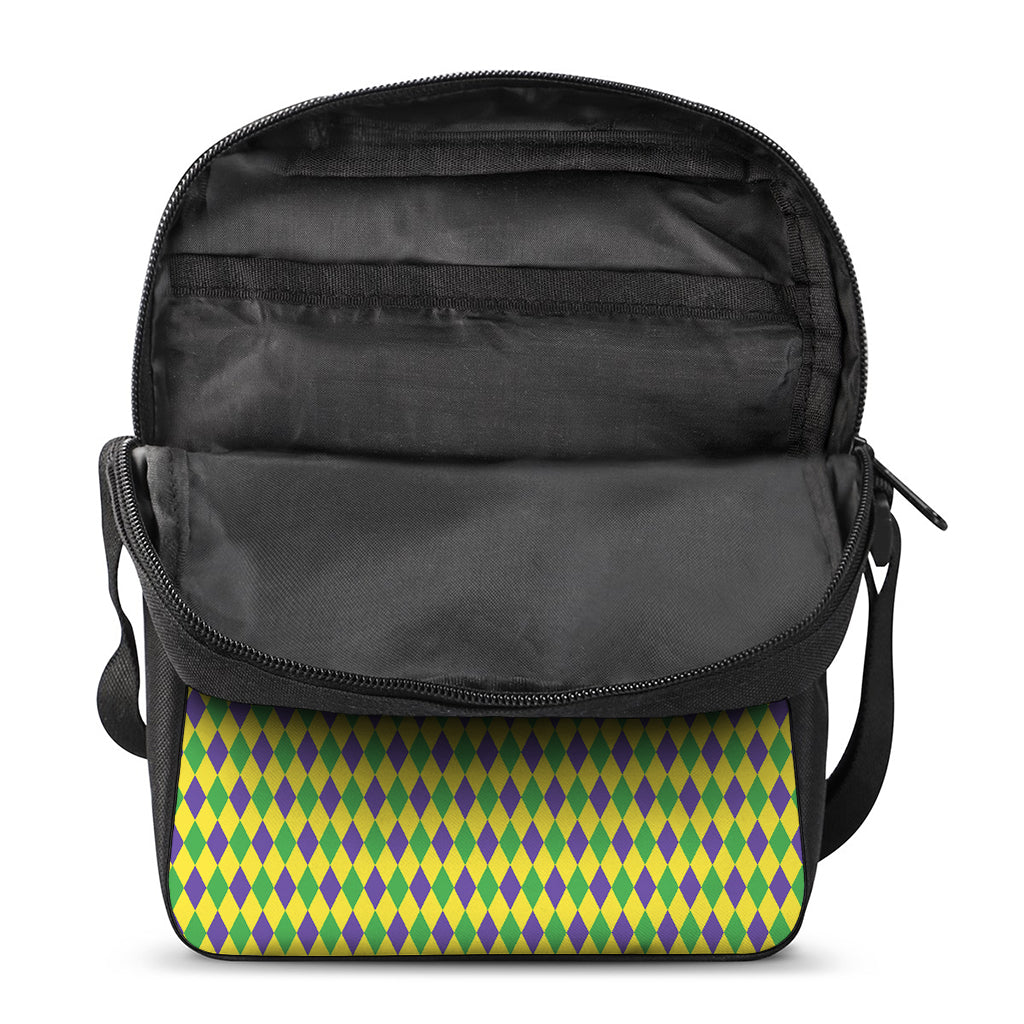 Mardi Gras Fat Tuesday Pattern Print Rectangular Crossbody Bag