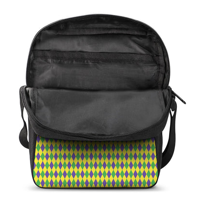 Mardi Gras Fat Tuesday Pattern Print Rectangular Crossbody Bag
