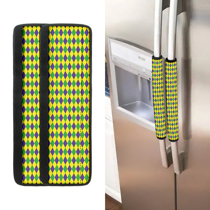 Mardi Gras Fat Tuesday Pattern Print Refrigerator Handle Covers