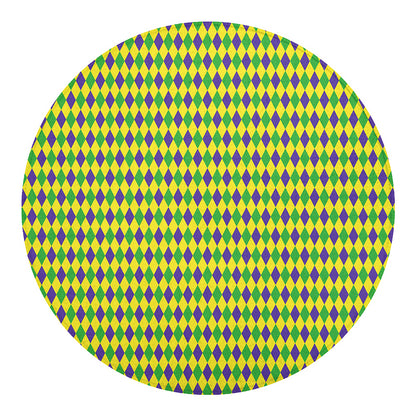 Mardi Gras Fat Tuesday Pattern Print Round Blanket