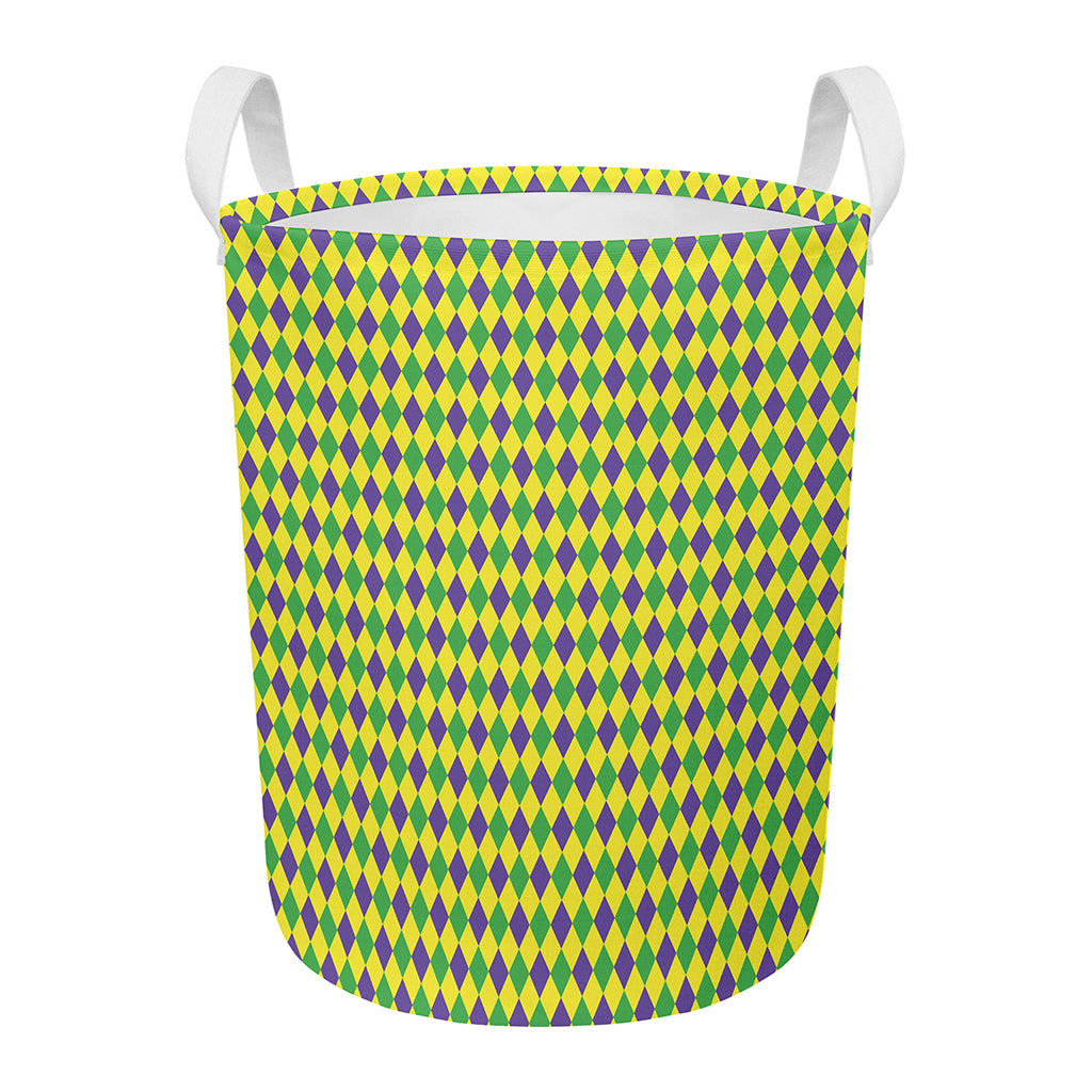 Mardi Gras Fat Tuesday Pattern Print Round Laundry Basket