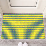 Mardi Gras Fat Tuesday Pattern Print Rubber Doormat