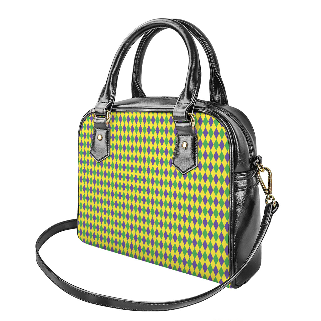 Mardi Gras Fat Tuesday Pattern Print Shoulder Handbag