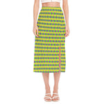 Mardi Gras Fat Tuesday Pattern Print Side Slit Midi Skirt
