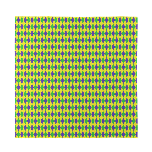 Mardi Gras Fat Tuesday Pattern Print Silk Bandana