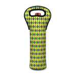 Mardi Gras Fat Tuesday Pattern Print Single Neoprene Wine Tote