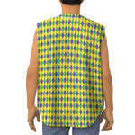 Mardi Gras Fat Tuesday Pattern Print Sleeveless Baseball Jersey