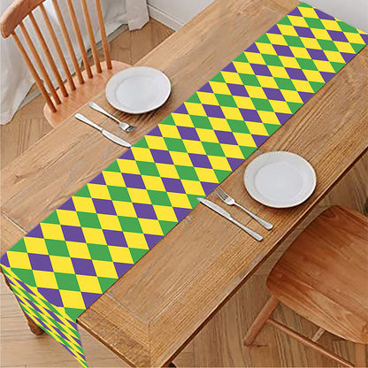 Mardi Gras Fat Tuesday Pattern Print Table Runner