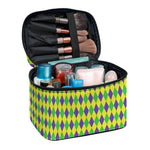 Mardi Gras Fat Tuesday Pattern Print Travel Makeup Bag
