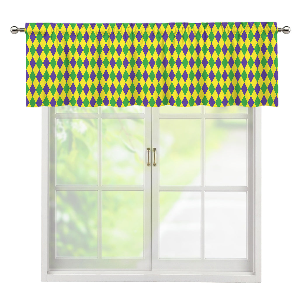 Mardi Gras Fat Tuesday Pattern Print Window Valance