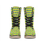 Mardi Gras Fat Tuesday Pattern Print Winter Boots