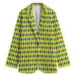Mardi Gras Fat Tuesday Pattern Print Women's Blazer