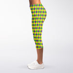 Mardi Gras Fat Tuesday Pattern Print Women's Capri Leggings