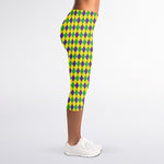Mardi Gras Fat Tuesday Pattern Print Women's Capri Leggings