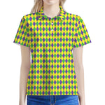 Mardi Gras Fat Tuesday Pattern Print Women's Polo Shirt