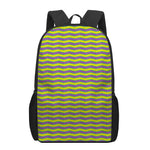 Mardi Gras Fat Tuesday Zigzag Print 17 Inch Backpack