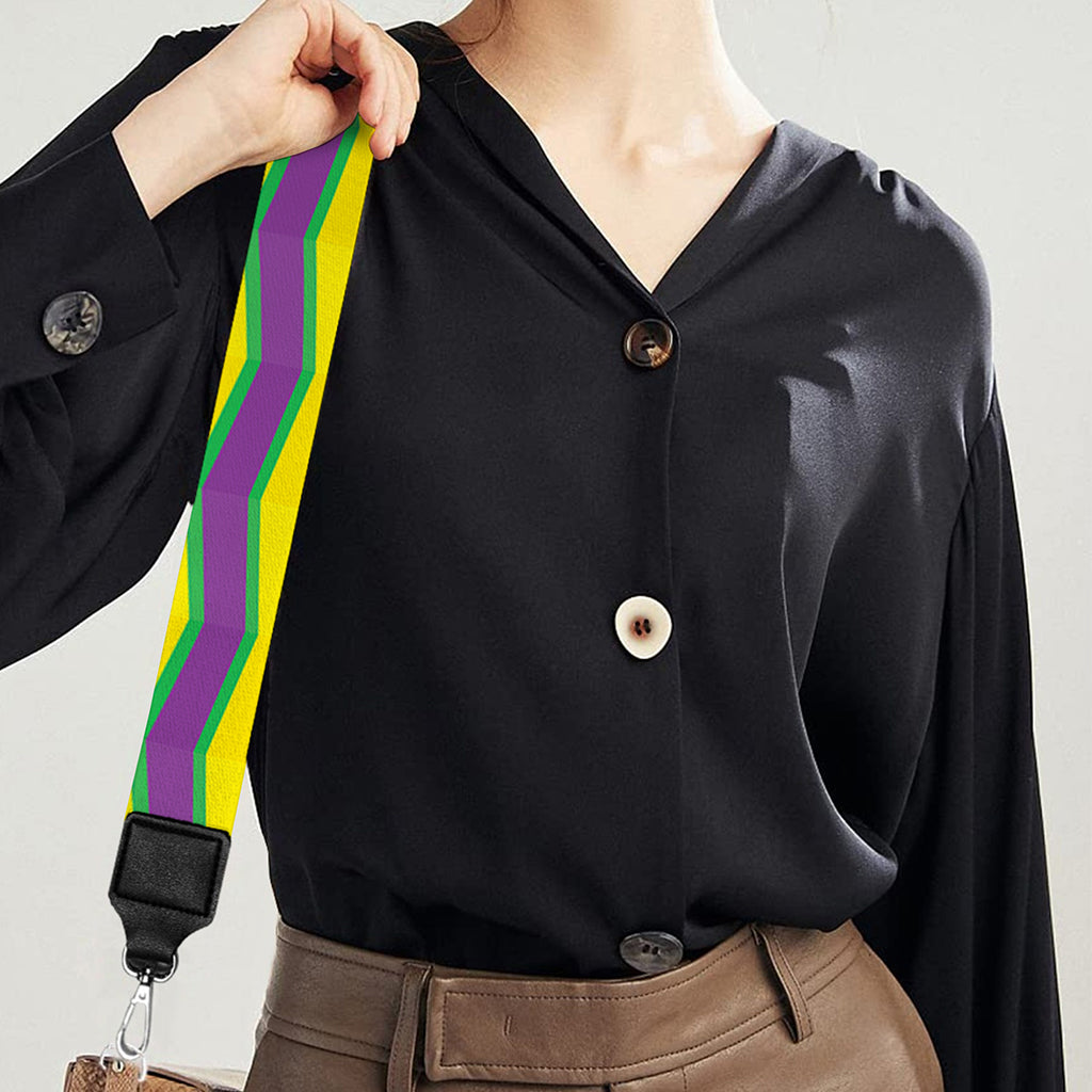 Mardi Gras Fat Tuesday Zigzag Print Bag Strap