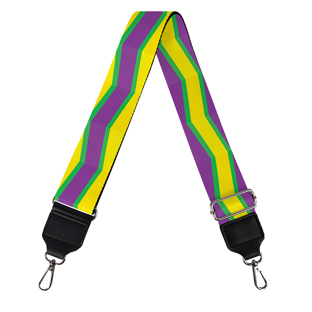 Mardi Gras Fat Tuesday Zigzag Print Bag Strap