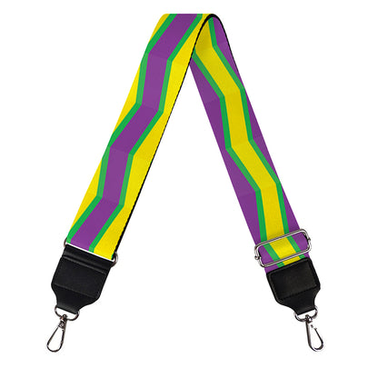 Mardi Gras Fat Tuesday Zigzag Print Bag Strap