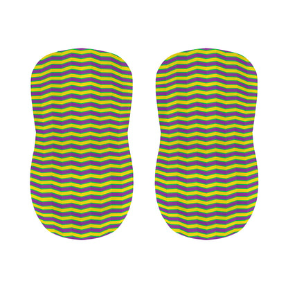Mardi Gras Fat Tuesday Zigzag Print Bar Stool Covers