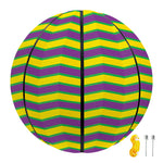 Mardi Gras Fat Tuesday Zigzag Print Basketball