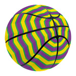 Mardi Gras Fat Tuesday Zigzag Print Basketball